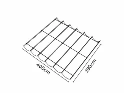 NC Outdoor 2,9 x 4,0 Harmonika Schattentuch - Anthrazit< Sonnensegel|Sonnensegel