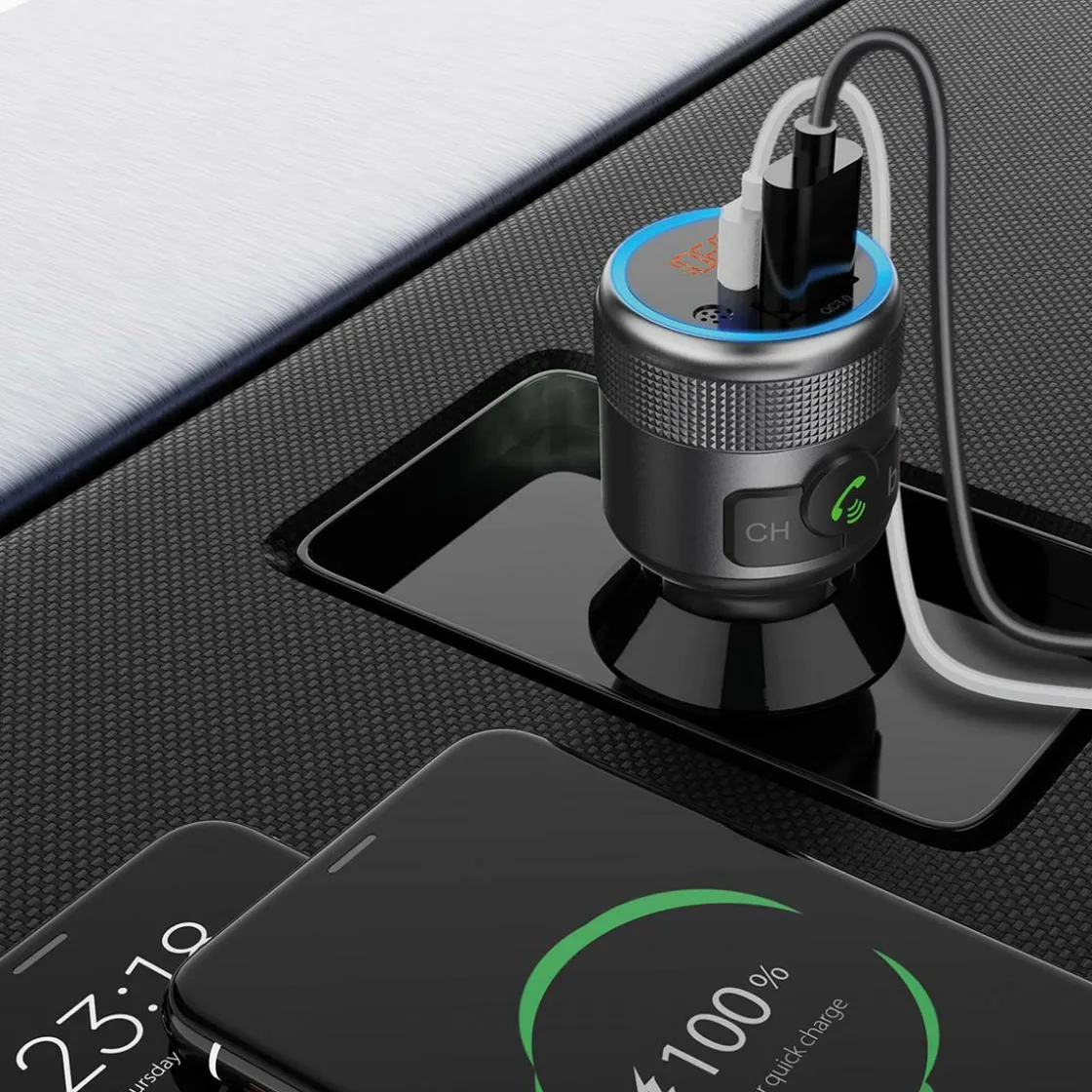 Nedis Chassiszubehör-CATR3024BK Kfz Audio FM Transmitter - Schwarz