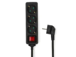 Nedis Schuko Steckdosen-ESOC350F2BK 3-Fach Steckdosenleiste - 5 Meter