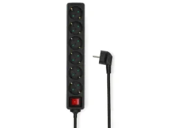 Nedis Schuko Steckdosen-ESOC650F2BK 6-Fach Steckdosenleiste - 5 Meter