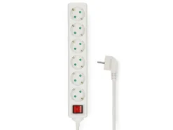 Nedis ESOC630F2WT 6-Fach Steckdosenleiste - 3 Meter< Schuko Steckdosen