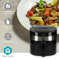 Nedis KAAF180BKW SmartLife Heißluftfritteuse - Schwarz< Heißluftfritteusen