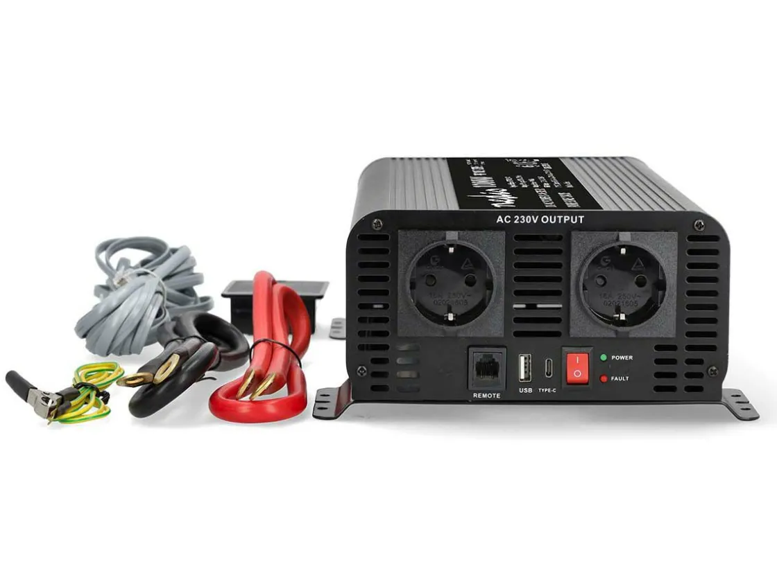 Nedis Wechselrichter^PIP100012FBK reine Sinus-Wellen Power Inverter