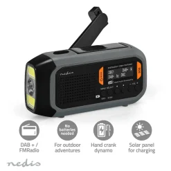 Nedis Radios^RDDBCR2600GY Notfallradio - Grau