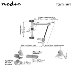 Nedis Fernseher^TDMT111WT Tablet-Ständer
