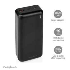 Nedis Powerbanks^UPBK65W30000BK powerbank - 32000 mAh