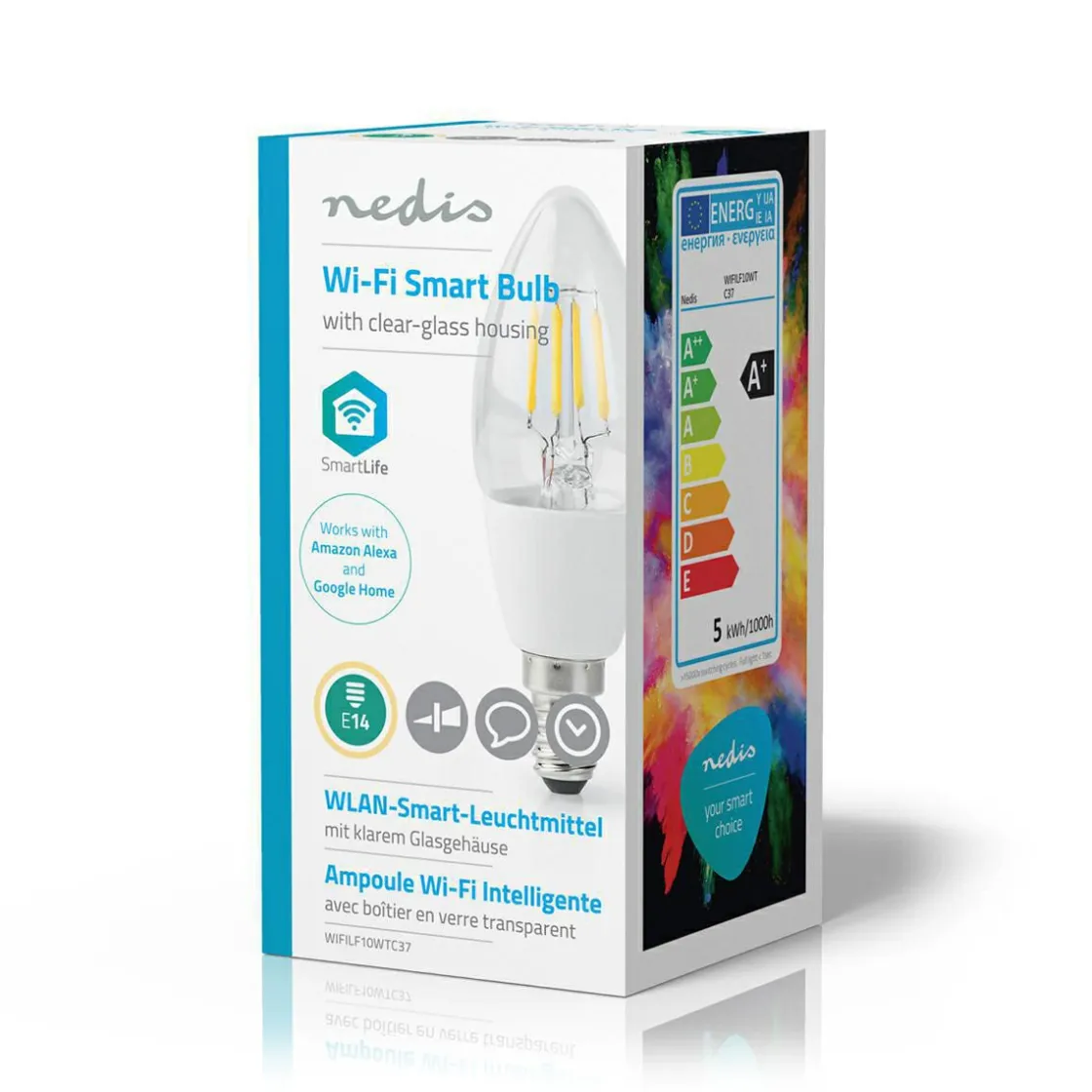 Nedis Innenraumbeleuchtung|Innenraumbeleuchtung-WIFILF10WTC37 SmartLife LED Filament Lampe