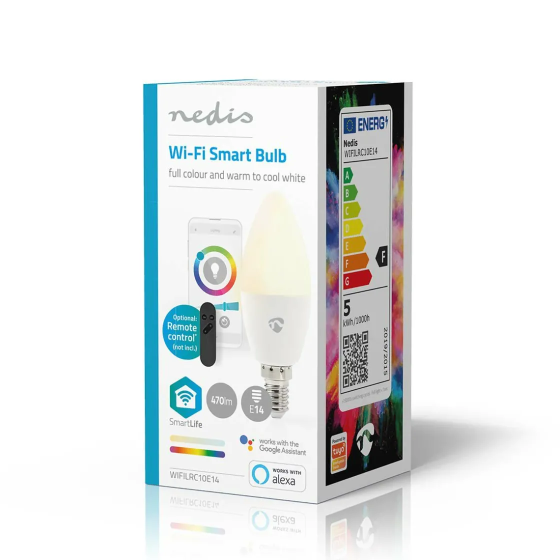 Nedis Innenraumbeleuchtung|Innenraumbeleuchtung-WIFILRC10E14 SmartLife Vollfärbige LED-Lampe