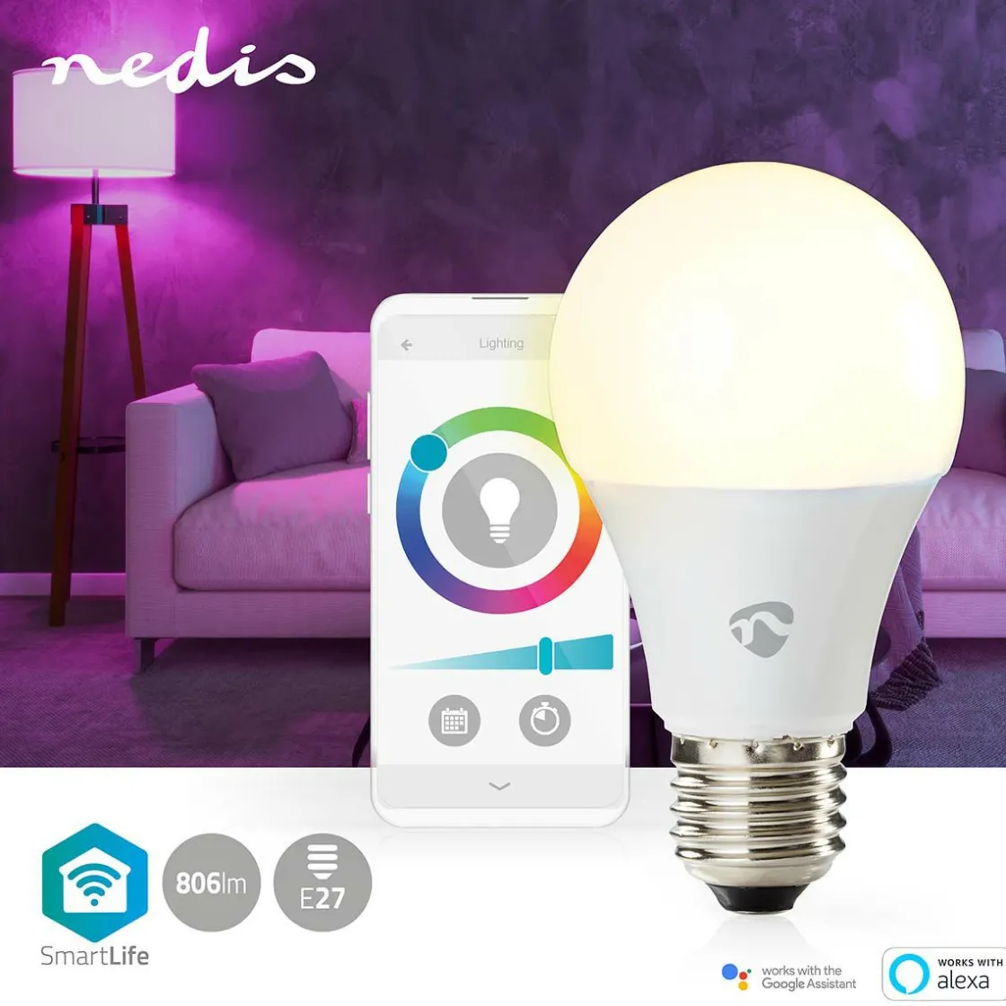 Nedis Innenraumbeleuchtung|Innenraumbeleuchtung^WIFILRC10E27 SmartLife Vollfärbige LED-Lampe