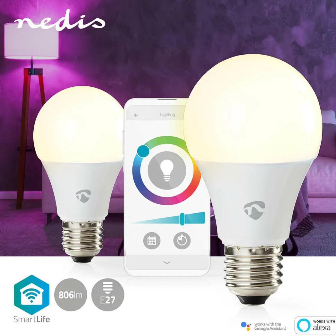 Nedis Innenraumbeleuchtung|Innenraumbeleuchtung-WIFILRC20E27 SmartLife Vollfärbige LED-Lampen