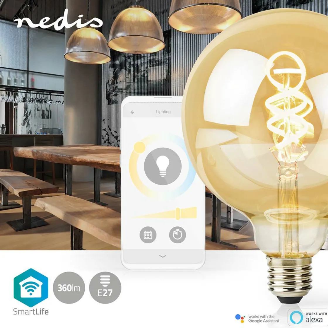 Nedis Innenraumbeleuchtung|Innenraumbeleuchtung^WIFILRT10G125 SmartLife LED Filament Lampe