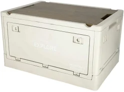 Markenlos Klappboxen-Norlander faltbare Kiste mit Holzdeckel - Off White