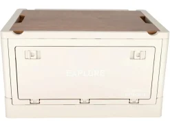 Markenlos Klappboxen-Norlander faltbare Kiste mit Holzdeckel - Off White