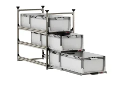 Markenlos Heckauszüge^Nova Racks Serie M 3 Ebenen Seitenauszug - 40x90x122 cm