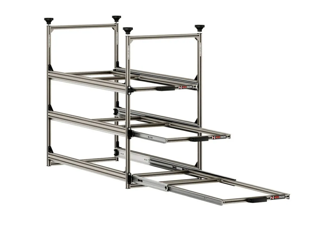 Markenlos Heckauszüge-Nova Racks Serie M 3 Ebenen Seitenauszug - 40x90x132 cm