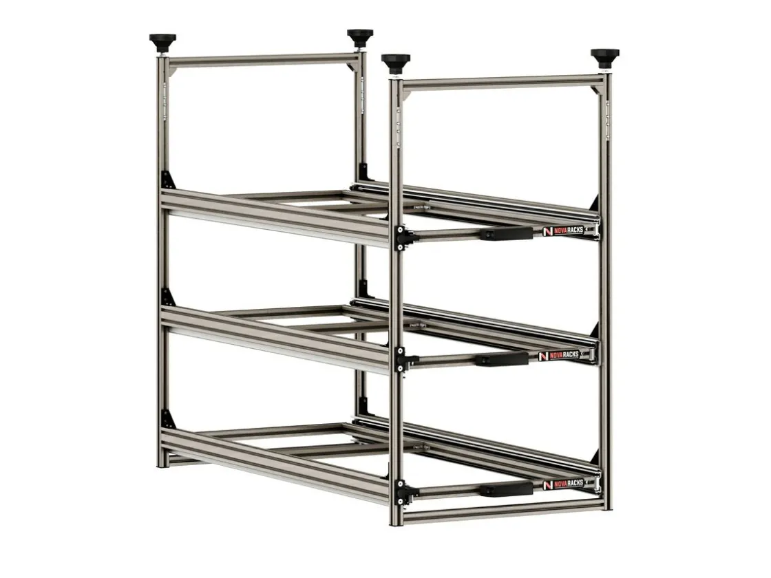 Markenlos Heckauszüge-Nova Racks Serie M 3 Ebenen Seitenauszug - 40x90x132 cm