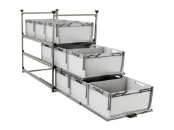 Markenlos Heckauszüge^Nova Racks Serie M 3 Ebenen Seitenauszug - 60x120x112 cm