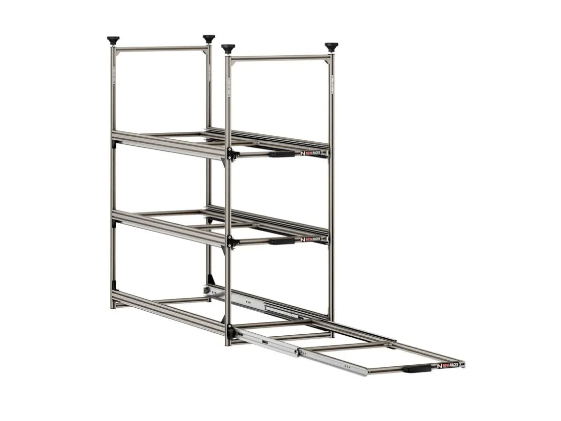 Markenlos Heckauszüge^Nova Racks Serie M 3 Ebenen Seitenauszug 40x120x132 cm