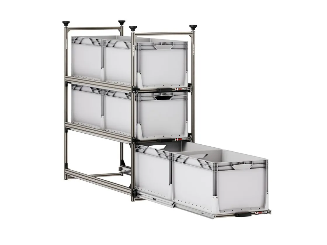 Markenlos Heckauszüge^Nova Racks Serie M 3 Ebenen Seitenauszug 40x120x132 cm
