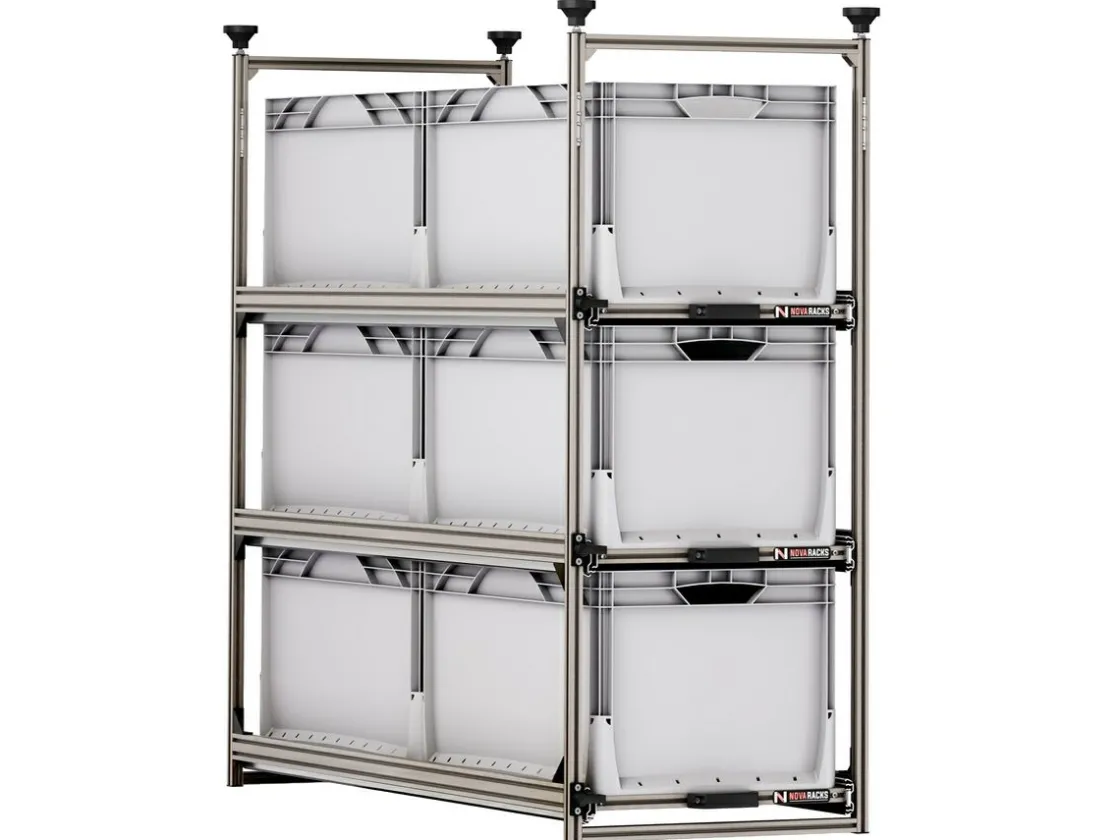 Markenlos Heckauszüge^Nova Racks Serie M 3 Ebenen Seitenauszug 40x120x132 cm