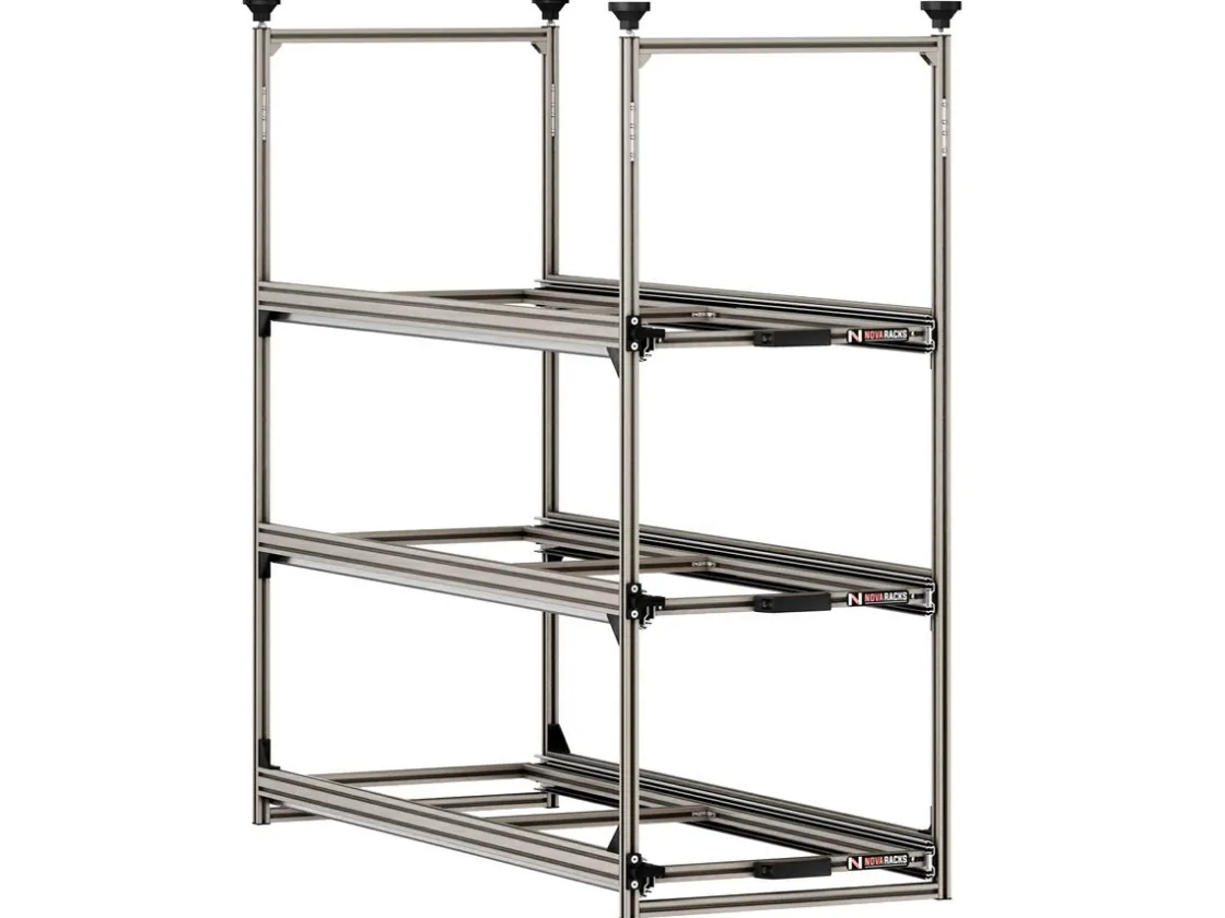 Markenlos Heckauszüge^Nova Racks Serie M 3 Ebenen Seitenauszug 40x120x132 cm