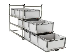 Markenlos Nova Racks Serie M 3 Ebenen Seitenauszug - 60x120x122 cm< Heckauszüge