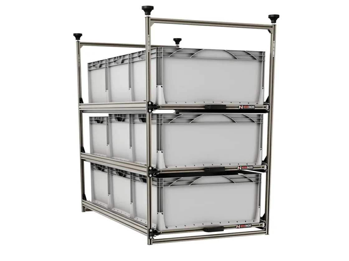 Markenlos Heckauszüge-Nova Racks Serie M 3 Ebenen Seitenauszug - 60x120x132 cm