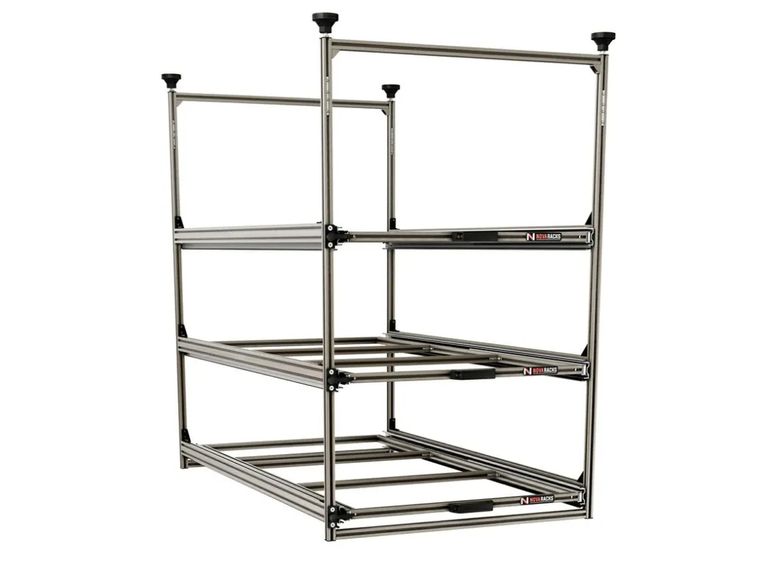 Markenlos Heckauszüge-Nova Racks Serie M 3 Ebenen Seitenauszug - 60x120x132 cm