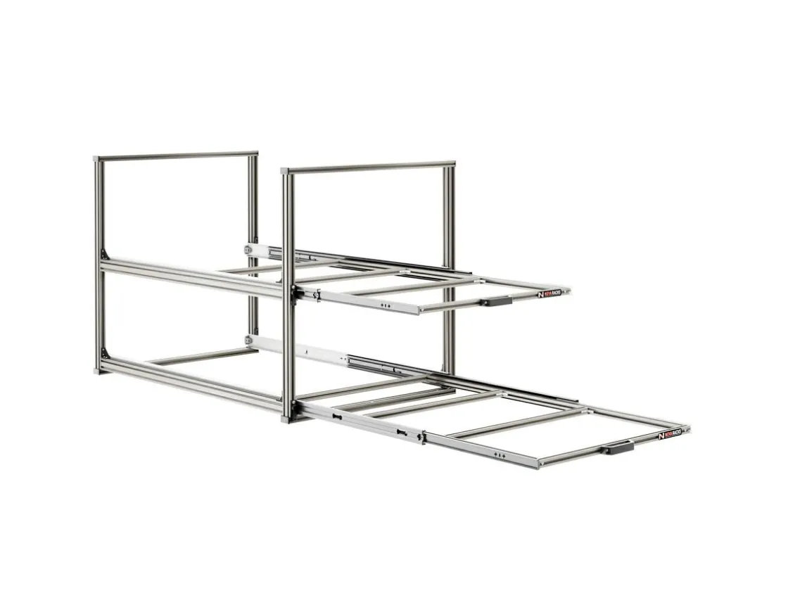 Markenlos Heckauszüge-Nova Racks Serie V 2 Ebenen Heckauszug - 60x120x75 cm