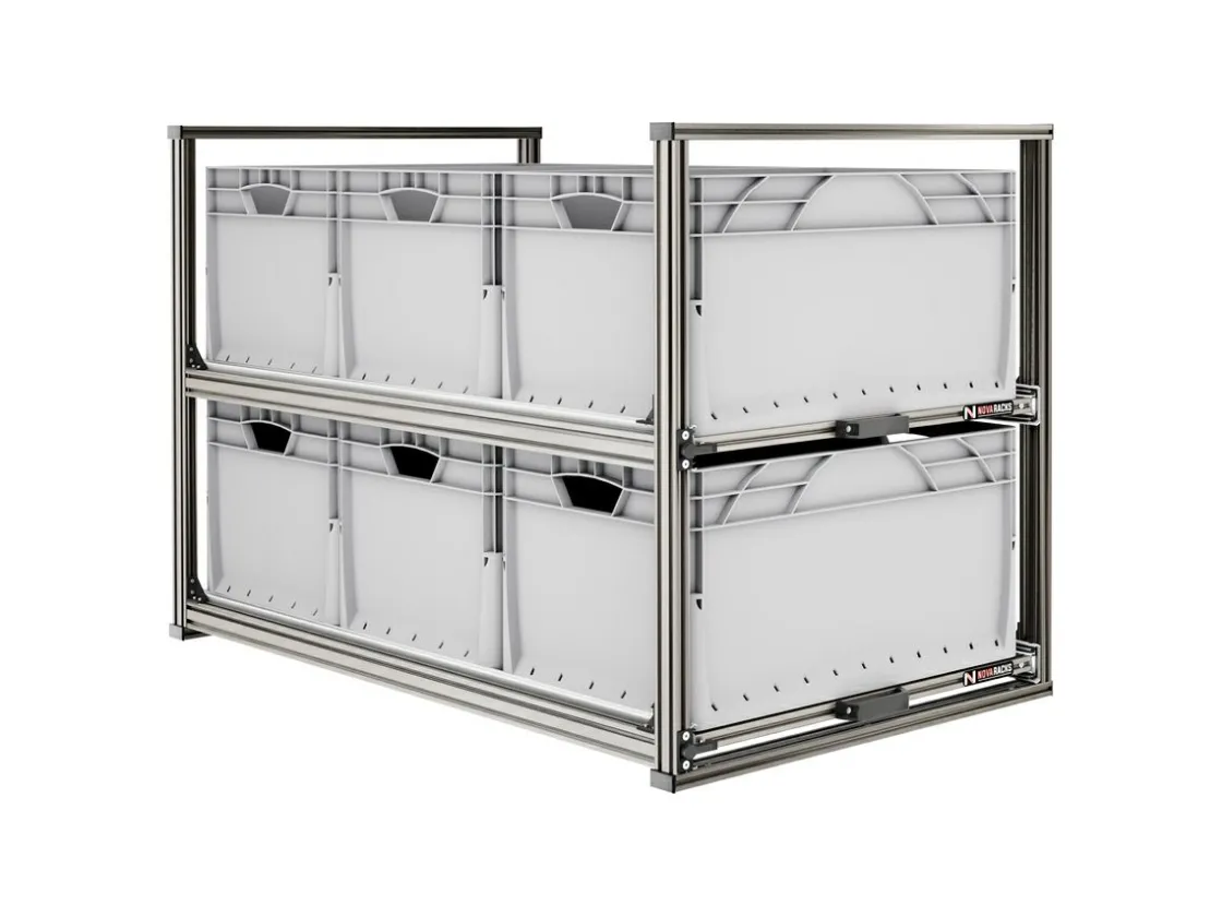 Markenlos Heckauszüge-Nova Racks Serie V 2 Ebenen Heckauszug - 60x120x75 cm