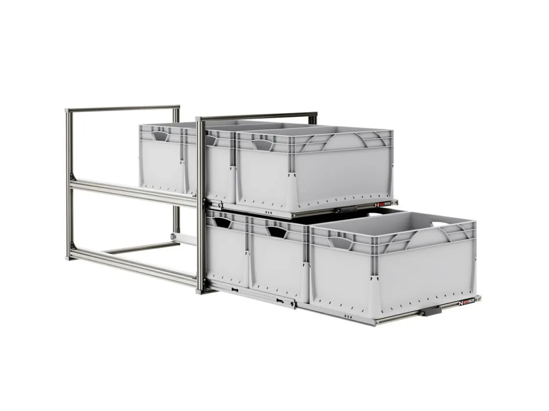 Markenlos Heckauszüge-Nova Racks Serie V 2 Ebenen Heckauszug - 60x120x75 cm