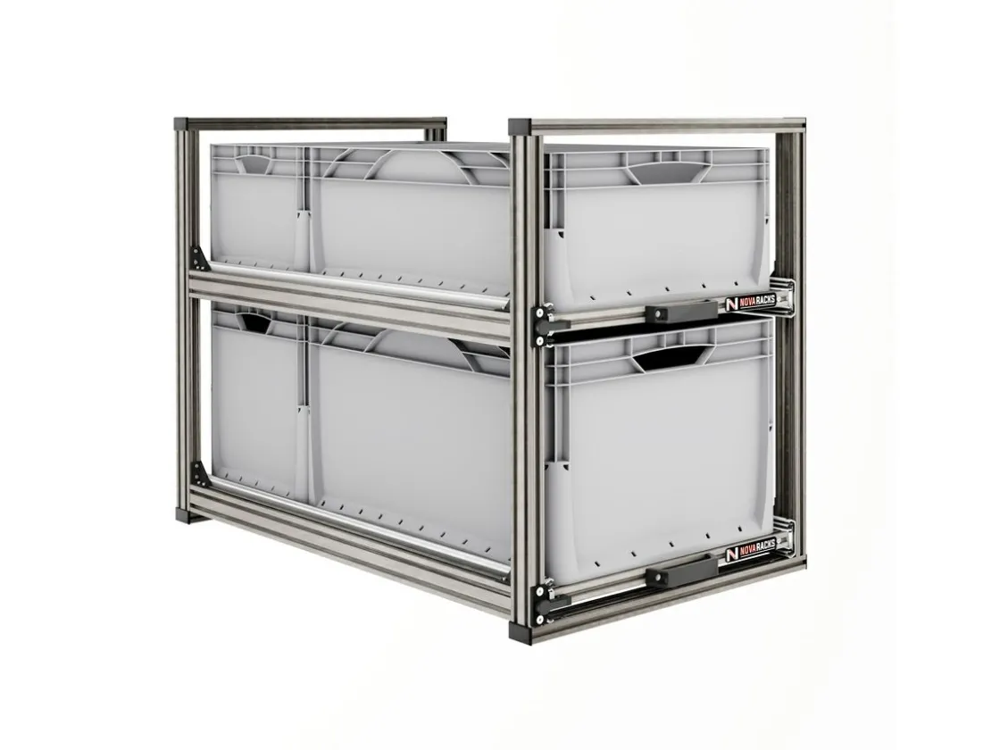 Markenlos Heckauszüge-Nova Racks Serie V 2 Ebenen Heckauszug - 40x90x65 cm