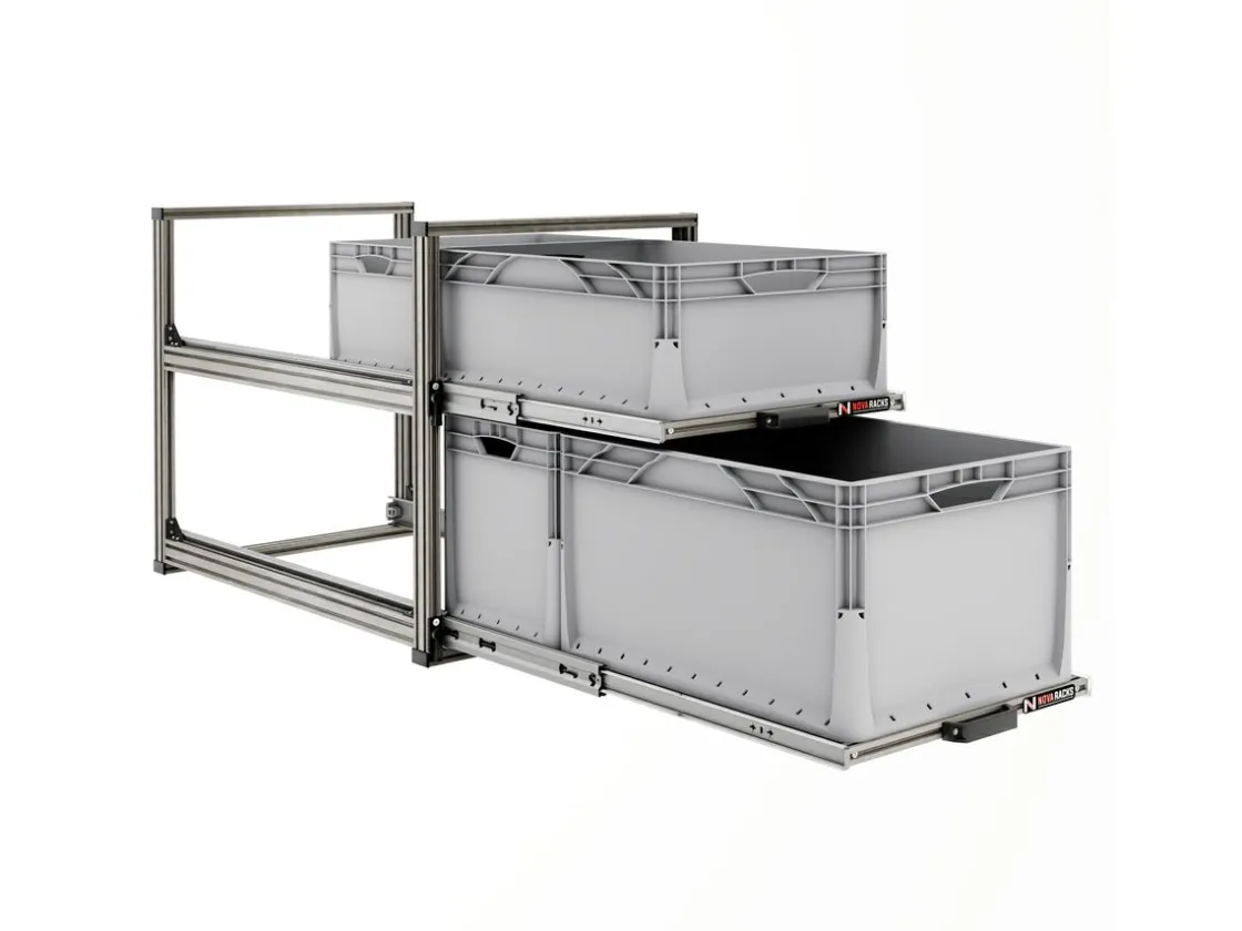 Markenlos Heckauszüge-Nova Racks Serie V 2 Ebenen Heckauszug - 40x90x65 cm