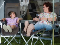 Obelink Corsa Klappstuhl mit Beinauflage - Grey< Campingstühle Mit Verstellbarer Rückenlehne|Klappstühle