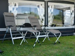 Obelink Corsa Klappstuhl mit Beinauflage - Grey< Campingstühle Mit Verstellbarer Rückenlehne|Klappstühle