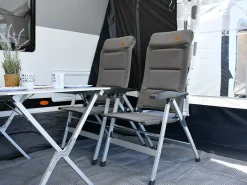 Obelink Corsa Klappstuhl mit Beinauflage - Grey< Campingstühle Mit Verstellbarer Rückenlehne|Klappstühle