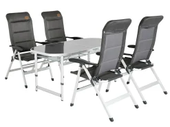 Obelink Cyprus 150 Grey und Corsa Grey Tisch mit Klappstühle< Campingtische Mit Stühlen