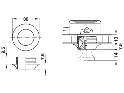 Markenlos Obelink Push-Lock Knopf - White< Schrankschlösser