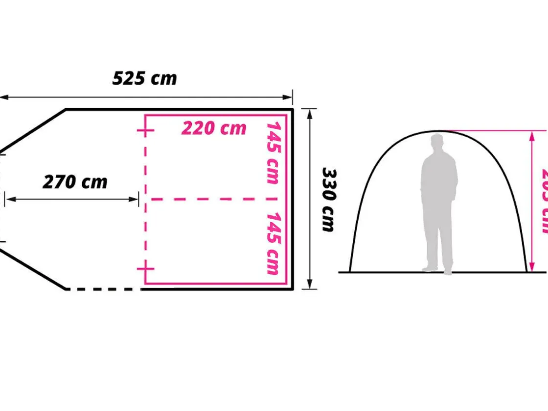 Obelink 4 Personen Tunnelzelte|4 Personen Zelte Aufblasbar^Summer 4 XL Easy Air CoolDark Tunnelzelt