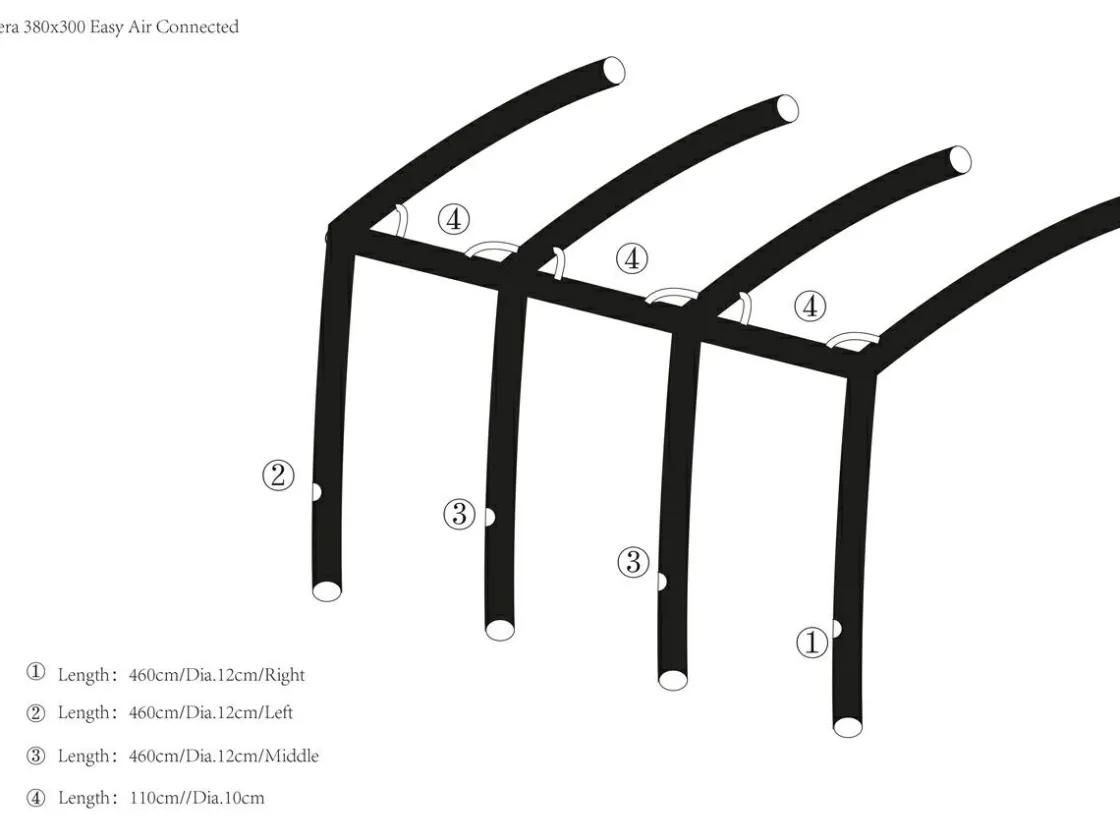 Obelink Airtubes|Airtubes-Viera/Monaco/Ambassador 320/380/420 Easy Air Connected Haupt Airtube Mitte