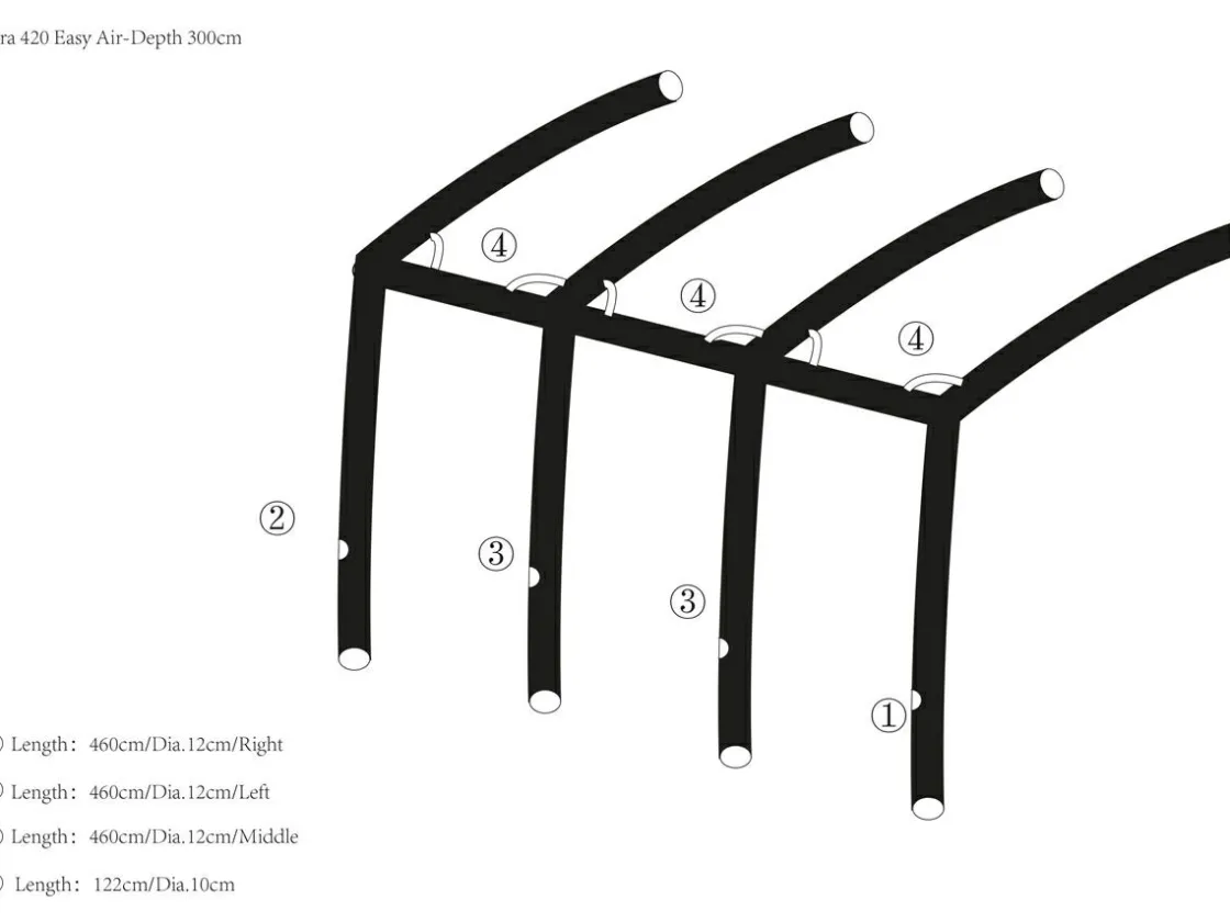 Obelink Airtubes|Airtubes-Viera/Monaco/Ambassador 320/380/420 Easy Air Connected Haupt Airtube Mitte