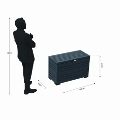 Markenlos Auflagenboxen-Orion Sit & Store 280 Liter Aluminium Aufbewahrungsbox