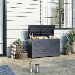 Markenlos Auflagenboxen-Orion Sit & Store 280 Liter Aluminium Aufbewahrungsbox