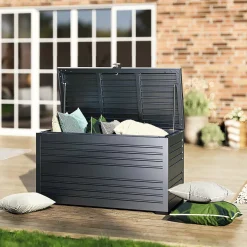 Markenlos Auflagenboxen^Orion Sit & Store 590 liter Aluminium Aufbewahrungsbox
