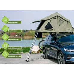 OutdoorU Dachzelte|2 Personen Dachzelte-Compact 2 Pers Dachzelt inkl. Dachfenster - Grün