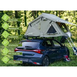 OutdoorU Dachzelte|2 Personen Dachzelte-Compact 2 Pers Dachzelt inkl. Dachfenster - Grün