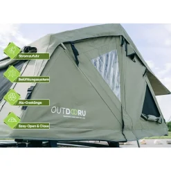 OutdoorU Dachzelte|2 Personen Dachzelte-Compact 2 Pers Dachzelt inkl. Dachfenster - Grün