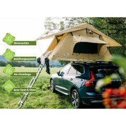 OutdoorU Dachzelte|5 Personen Dachzelte^Expedition 5 Pers Dachzelt inkl. Leiter& Cover - Grau