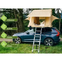 OutdoorU Expedition 5 Pers Dachzelt inkl. Leiter& Cover - Khaki< Dachzelte|5 Personen Dachzelte