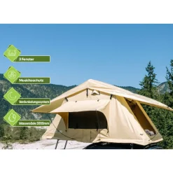 OutdoorU Expedition 5 Pers Dachzelt inkl. Leiter& Cover - Khaki< Dachzelte|5 Personen Dachzelte